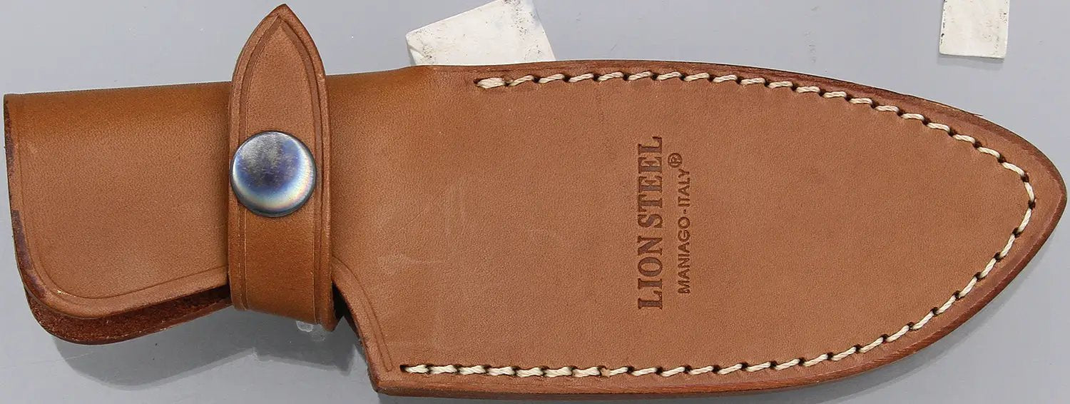 LionSTEEL Hunter M3 UL Knife Niolox Wide Blade Full Tang Olive Wood Handle Leather Sheath For Outdoor Pros by LionSTEEL