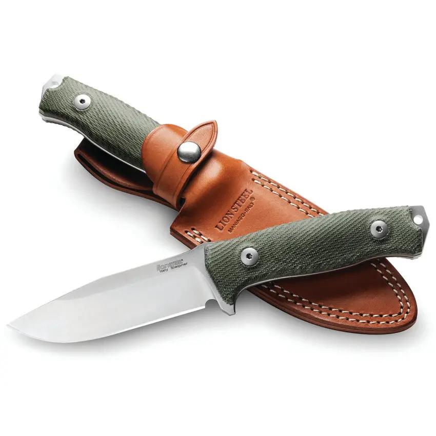 LionSTEEL M5 Fixed Blade Knife With Green Micarta Handle For Outdoor Survival Enthusiasts Premium Quality by LionSTEEL