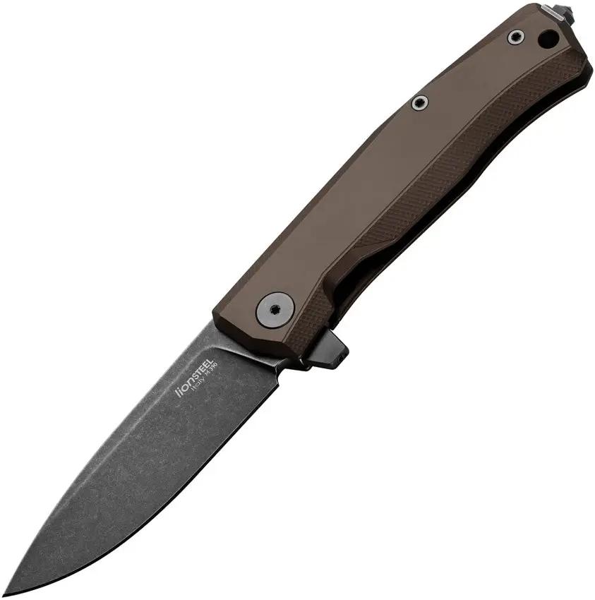LionSteel Myto Framelock Knife M390 PVD Coated Blade Earth Brown Aluminum Handle EDC Everyday Carry by LionSTEEL