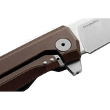LionSteel Myto Framelock Folding Knife M390 Satin Blade Aluminum Brown Handle Glass Breaker For Everyday Carry by LionSTEEL