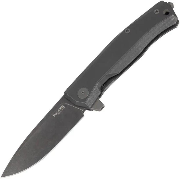 LionSTEEL Myto Framelock Titanium Black MT01B BW Premium EDC Knife With Bohler M390 Blade And Glass Breaker by LionSTEEL