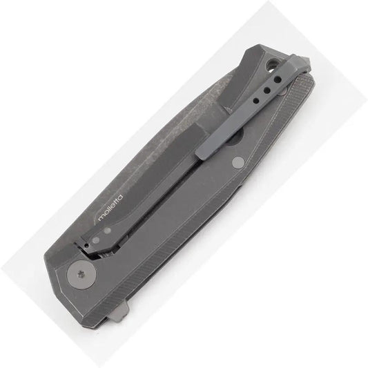 LionSTEEL Myto Framelock Titanium Black MT01B BW Premium EDC Knife With Bohler M390 Blade And Glass Breaker by LionSTEEL