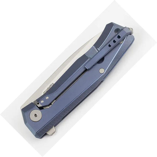 LionSTEEL Myto Framelock Knife Premium Blue Titanium Handle M390 Blade For EDC Enthusiasts by LionSTEEL