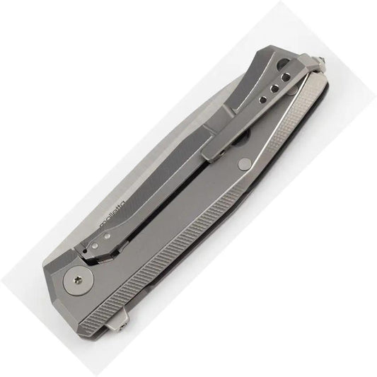 LionSteel Myto Framelock Knife Natural Micarta MT01 CVN M390 Satin Blade With Titanium Back Handle For EDC Enthusiasts by LionSTEEL