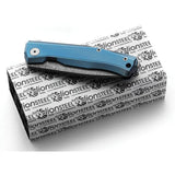 LionSTEEL Myto Framelock Damascus Knife Chad Nichols Blue Raindrop Damascus Blade Titanium Handle EDC by LionSTEEL
