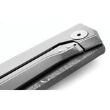 LionSteel Myto Framelock Damascus Gray Titanium Handle With Extended Tang And Glass Breaker For EDC Enthusiasts by LionSTEEL