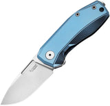 LionSteel Nano Framelock Blue Titanium EDC Knife With MagnaCut 2.5 Inch Blade Removable Flipper System For EDC Fans by LionSTEEL