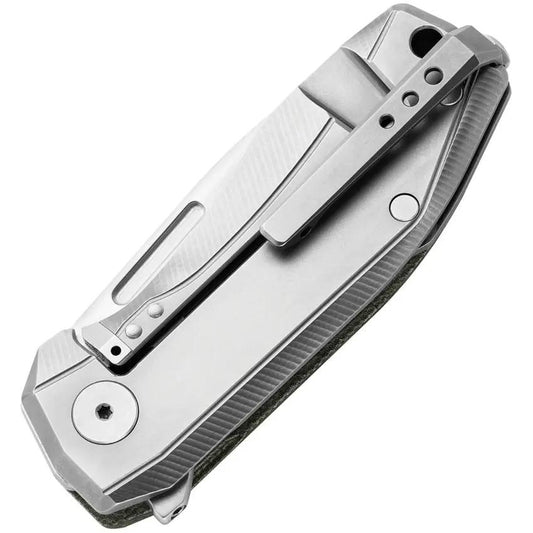 LionSteel Nano Framelock Knife with Green Micarta Handle MagnaCut Blade For EDC Enthusiasts by LionSTEEL