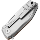 Premium LionSTEEL Nano Framelock Knife With MagnaCut Satin Blade Natural Micarta Handle EDC Enthusiasts by LionSTEEL