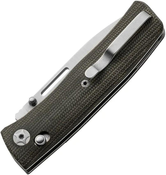 LionSteel Nini 1 Crossbar Lock Knife Green Canvas Micarta Handle M390 2.63in Drop Point for EDC Enthusiasts by LionSTEEL