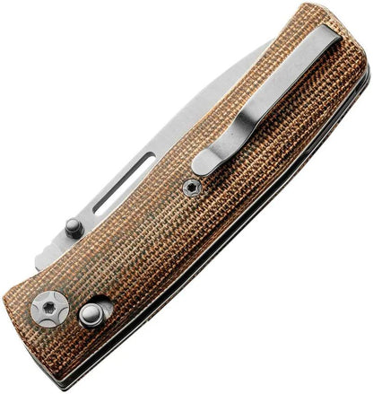 LionSteel Nini 1 Crossbar Lock Knife For EDC Enthusiasts With M390 Blade Natural Canvas Micarta Handle by LionSTEEL