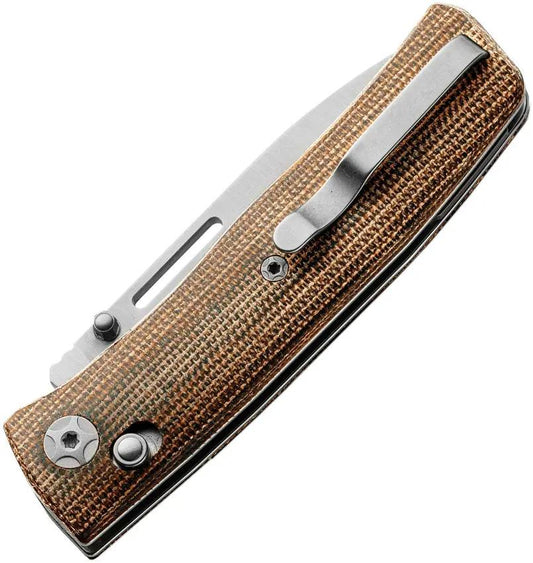 LionSteel Nini 1 Crossbar Lock Knife For EDC Enthusiasts With M390 Blade Natural Canvas Micarta Handle by LionSTEEL