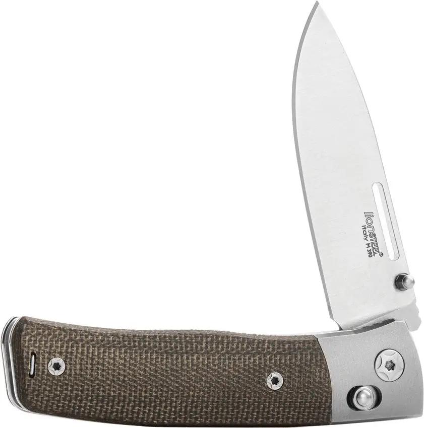 LionSteel Nini 2 Crossbar Lock Knife With M390 Blade, Green Micarta, Titanium Bolsters, EDC by LionSTEEL
