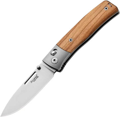 LionSTEEL Nini 2 Crossbar Lock Knife Olive Wood Handle For EDC Enthusiasts Bohler M390 Drop Point by LionSTEEL
