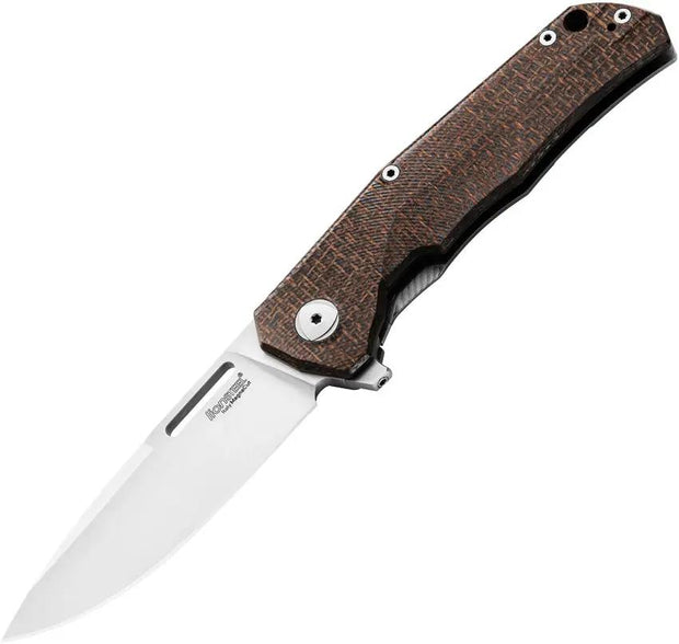 LionSteel Q4TTRO Framelock Knife Premium MagnaCut Steel Green Burlap Micarta Handle For EDC Enthusiasts by LionSTEEL