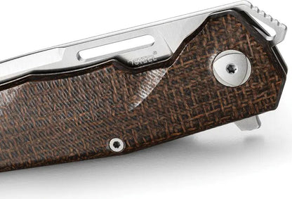 LionSteel Q4TTRO Framelock Knife Premium MagnaCut Steel Green Burlap Micarta Handle For EDC Enthusiasts by LionSTEEL
