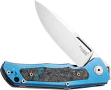 LionSTEEL Q4TTRO Framelock Blue Ti Handle MagnaCut 3.25in EDC Knife For Tactical Enthusiasts by LionSTEEL