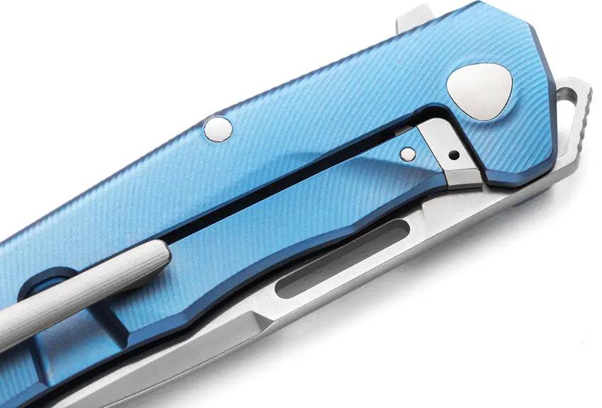 LionSTEEL Q4TTRO Framelock Blue Ti Handle MagnaCut 3.25in EDC Knife For Tactical Enthusiasts by LionSTEEL