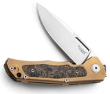 LionSTEEL Q4TTRO Framelock Knife Bronze Ti Handle With Brown Carbon Fiber Inlay MagnaCut Satin Blade For EDC Enthusiasts by LionSTEEL