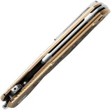 LionSTEEL Q4TTRO Framelock Knife Bronze Ti Handle With Brown Carbon Fiber Inlay MagnaCut Satin Blade For EDC Enthusiasts by LionSTEEL