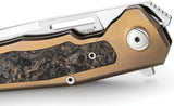 LionSTEEL Q4TTRO Framelock Knife Bronze Ti Handle With Brown Carbon Fiber Inlay MagnaCut Satin Blade For EDC Enthusiasts by LionSTEEL