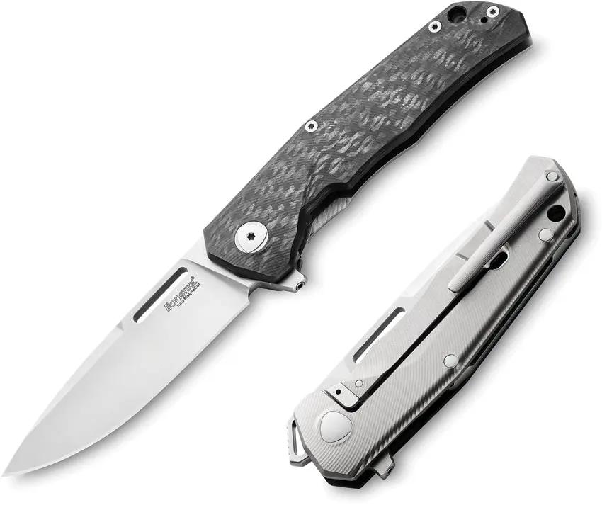 LionSTEEL Q4TTRO Framelock CF Premium MagnaCut Knife For EDC Enthusiasts With Carbon Fiber Handle And Titanium Back by LionSTEEL