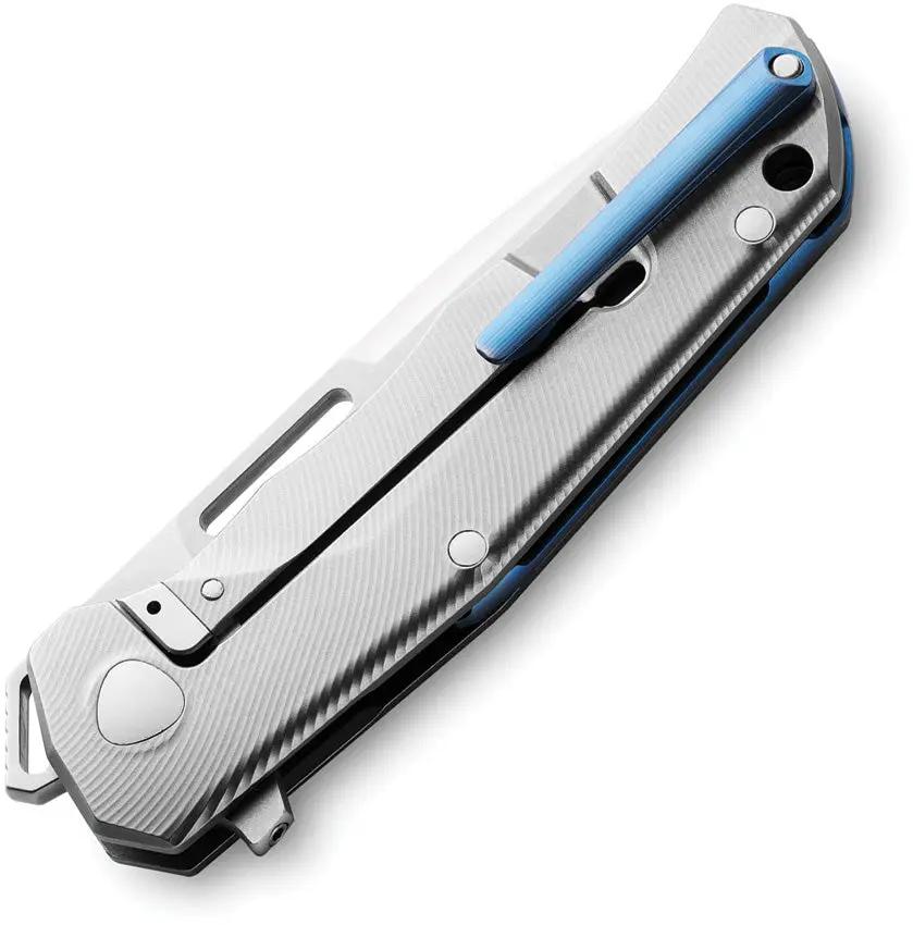 LionSteel Q4TTRO Framelock Knife 3.25in MagnaCut Satin Blade Gray Titanium With Carbon Fiber Inlay 4.5in Closed EDC by LionSTEEL