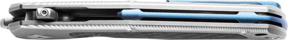 LionSteel Q4TTRO Framelock Knife 3.25in MagnaCut Satin Blade Gray Titanium With Carbon Fiber Inlay 4.5in Closed EDC by LionSTEEL