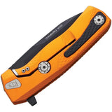 LionSTEEL ROK Framelock EDC Knife For EDC Enthusiasts With Orange Aluminum Handle And Spring Loaded Pocket Clip by LionSTEEL