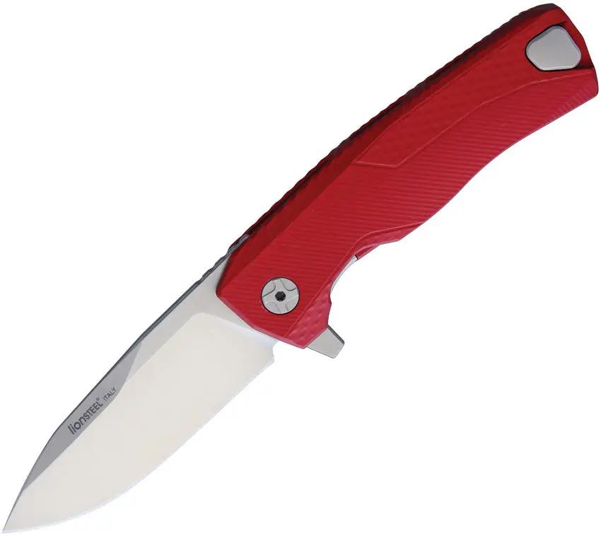 LionSTEEL ROK Framelock EDC Knife Red Aluminum 3.25in M390 Blade HWAYL Retractable Pocket Clip Removable Flipper by LionSTEEL
