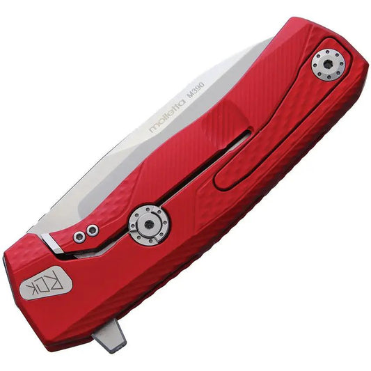 LionSTEEL ROK Framelock EDC Knife Red Aluminum 3.25in M390 Blade HWAYL Retractable Pocket Clip Removable Flipper by LionSTEEL