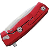 LionSTEEL ROK Framelock EDC Knife Red Aluminum 3.25in M390 Blade HWAYL Retractable Pocket Clip Removable Flipper by LionSTEEL
