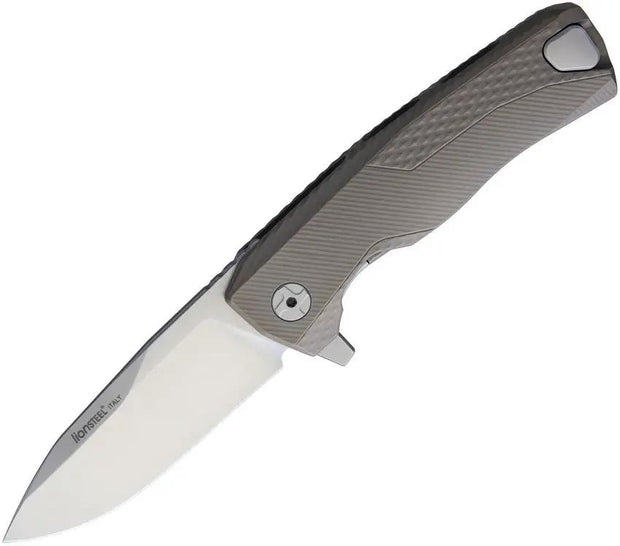 LionSTEEL ROK Titanium Linerlock Bronze Premium EDC Knife With Satin M390 Blade HWAYL Pocket Clip by LionSTEEL