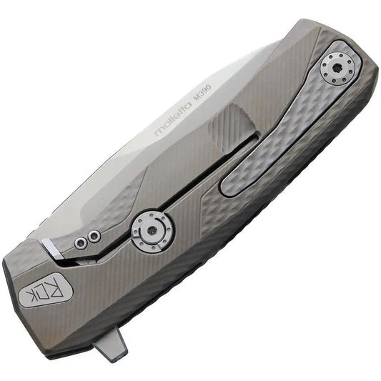 LionSTEEL ROK Titanium Linerlock Bronze Premium EDC Knife With Satin M390 Blade HWAYL Pocket Clip by LionSTEEL
