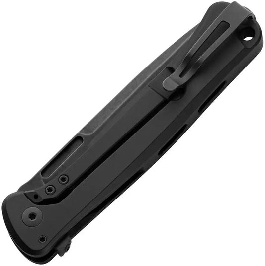 LionSTEEL Skinny Framelock Knife MagnaCut 3.5in Blade Black Aluminum Handle Pocket Clip Inlay For EDC Enthusiasts by LionSTEEL