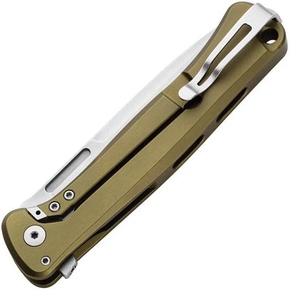 LionSTEEL Skinny Framelock Knife Green Aluminum Handle With Brown Micarta Inlay MagnaCut Blade For EDC Enthusiasts by LionSTEEL
