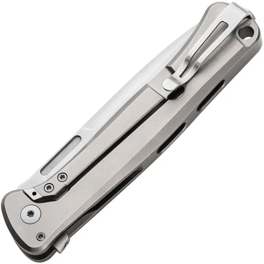 Lionsteel Skinny Framelock Knife Gray Titanium Premium Marble Carbon Fiber Inlay MagnaCut Blade For EDC Enthusiasts by Lionsteel