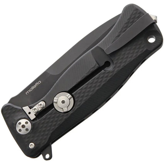 LionSTEEL SR11 Framelock Tactical EDC Knife With Sleipner Black Oxide Blade Glass Breaker Extended Tang Pocket Clip by LionSTEEL