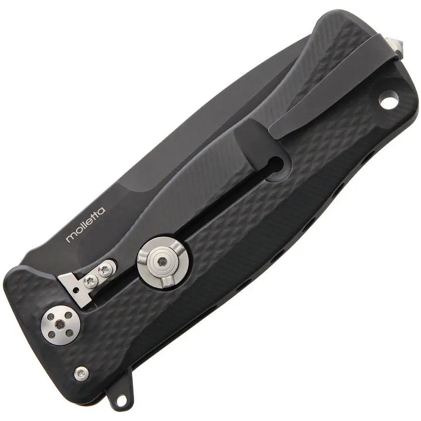 LionSTEEL SR11 Framelock Tactical EDC Knife With Sleipner Black Oxide Blade Glass Breaker Extended Tang Pocket Clip by LionSTEEL