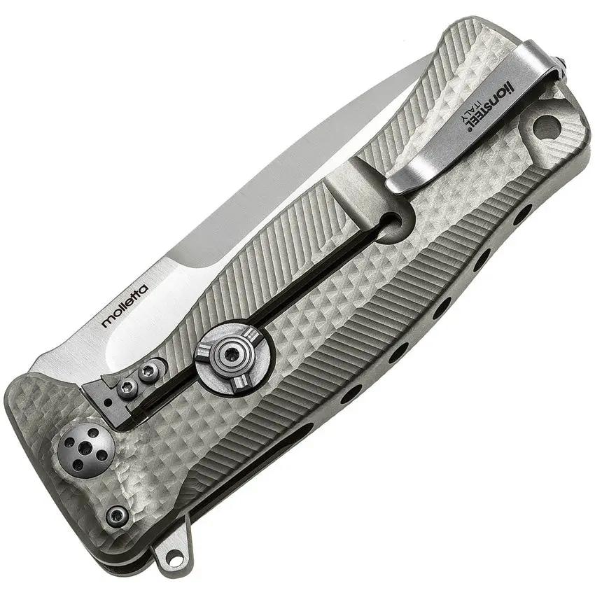 LionSteel SR11 Framelock Titanium Gray Knife for Premium EDC Enthusiasts with Sleipner Tool Steel Drop Point Blade by LionSTEEL
