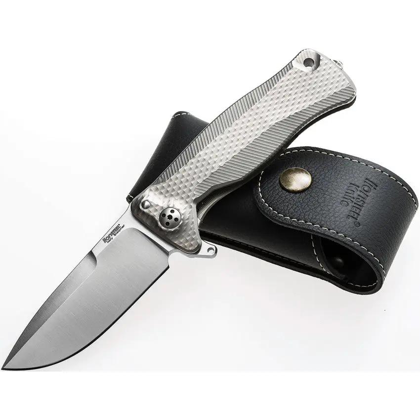 LionSteel SR11 Framelock Titanium Gray Knife for Premium EDC Enthusiasts with Sleipner Tool Steel Drop Point Blade by LionSTEEL