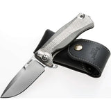LionSteel SR11 Framelock Titanium Gray Knife for Premium EDC Enthusiasts with Sleipner Tool Steel Drop Point Blade by LionSTEEL