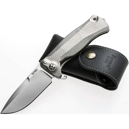 LionSteel SR11 Framelock Titanium Gray Knife for Premium EDC Enthusiasts with Sleipner Tool Steel Drop Point Blade by LionSTEEL