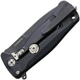 LionSteel SR22 Framelock Knife Black 3in Sleipner Drop Point Blade Rugged Aluminum Handle Extended Tang For EDC by LionSTEEL