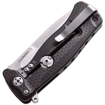LionSTEEL SR22 Framelock Folder Knife Satin Sleipner Blade 3 Inch Drop Point Glass Breaker EDC by LionSTEEL