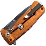 LionSTEEL SR22 Framelock Knife Orange Aluminum Handle 4 Inch Closed 3 Inch Sleipner Blade Glass Breaker For EDC Fans by LionSTEEL