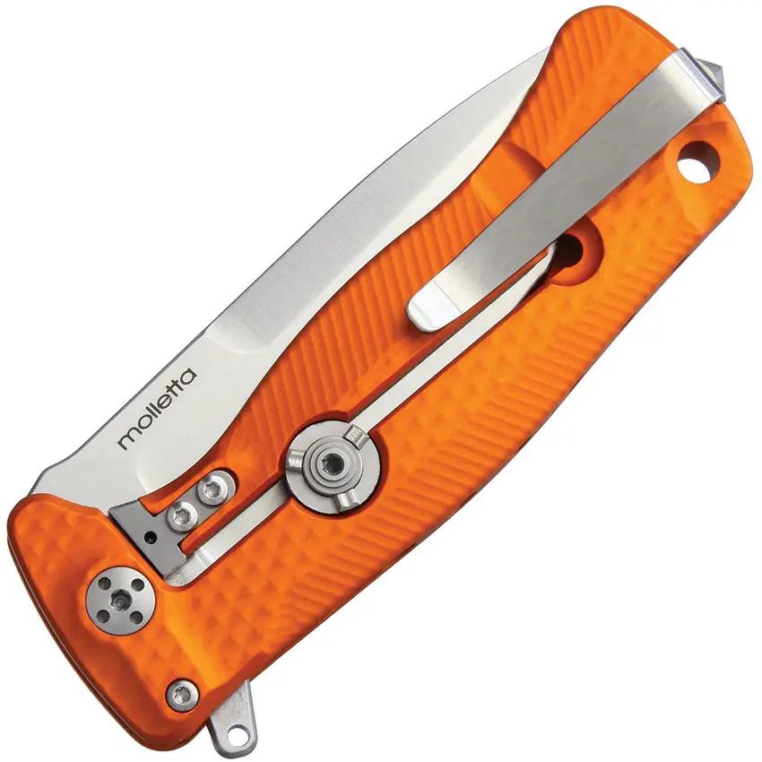 LionSTEEL SR22 Framelock Orange Satin Sleipner Tool Steel Blade EDC Knife For Outdoor Enthusiasts by LionSTEEL