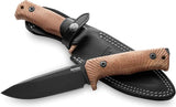 LionSTEEL T5 Fixed Blade Knife For Outdoor Enthusiasts With 5 Inch Premium Niolox Blade PVD Coating And Micarta Handle by LionSTEEL