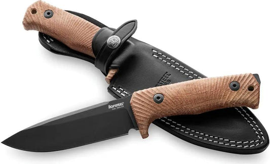 LionSTEEL T5 Fixed Blade Knife For Outdoor Enthusiasts With 5 Inch Premium Niolox Blade PVD Coating And Micarta Handle by LionSTEEL