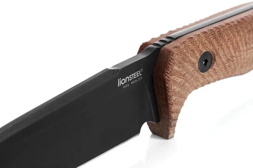 LionSTEEL T5 Fixed Blade Knife For Outdoor Enthusiasts With 5 Inch Premium Niolox Blade PVD Coating And Micarta Handle by LionSTEEL